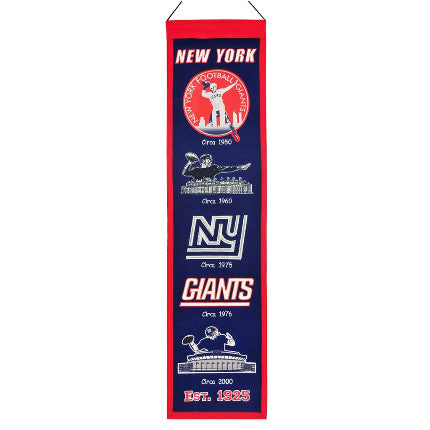 Giants 8"x32" Wool Banner Heritage NFL