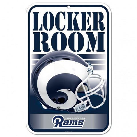 Rams Plastic Sign 11x17 Locker Room White