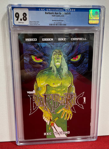 Barbaric Axe to Grind Issue #1 2022 Sherman Variant Cover CGC Graded 9.8 Comic Book