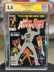 West Coast Avengers Issue #2 Year 1984 CGC Graded 5.5 Comic Book - Autographed "SWFL Strong" by Bob Hall