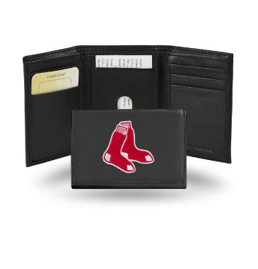 Red Sox Leather Wallet Embroidered Trifold