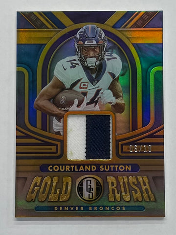 Broncos Courtland Sutton 2023 Panini Gold Standard No.GR-CS 06/10 Relic Single Card