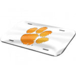 Clemson Laser Cut License Plate Tag Acrylic Silver