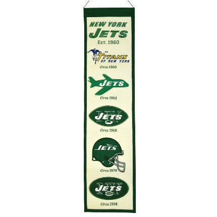 Jets 8"x32" Wool Banner Heritage NFL