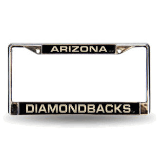 Diamondbacks Laser Cut License Plate Frame Silver