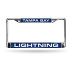 Lightning Laser Cut License Plate Frame Silver