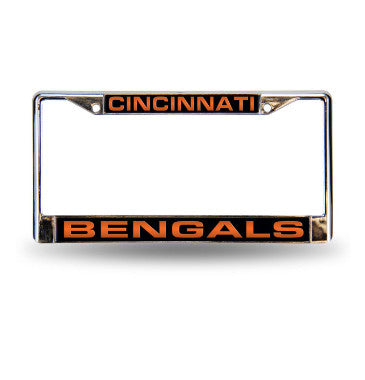 Bengals Laser Cut License Plate Frame Silver