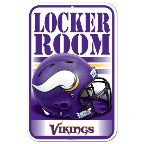 Vikings Plastic Sign 11x17 Locker Room White