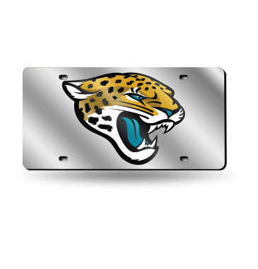 Jaguars Laser Cut License Plate Tag Silver