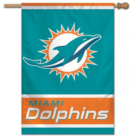 Dolphins Vertical House Flag 1-Sided 28x40