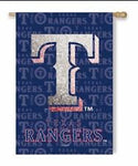 Rangers Embossed Suede Garden Flag Glitter MLB