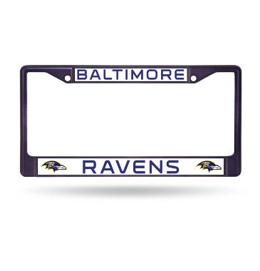 Ravens Chrome License Plate Frame Color Purple