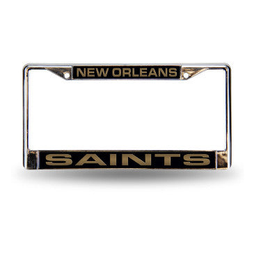 Saints Laser Cut License Plate Frame Silver