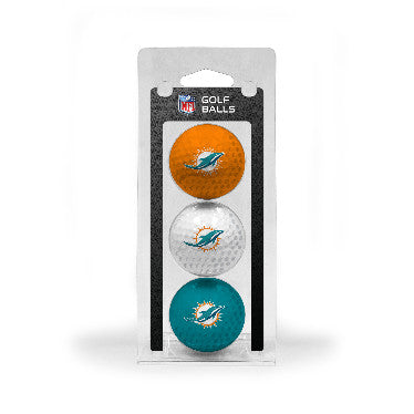 Dolphins 3-Pack Golf Ball Clamshell