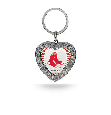 Red Sox Keychain Rhinestone Heart