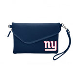 Giants Pebble Fold Over Purse Blue NFL