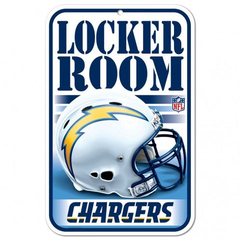 Chargers Plastic Sign 11x17 Locker Room White