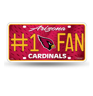 Cardinals #1 Fan Metal License Plate Tag NFL