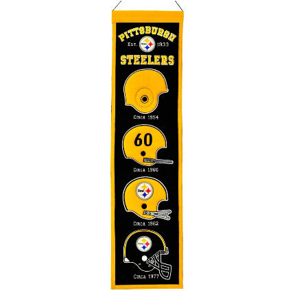 Steelers 8"x32" Wool Banner Heritage