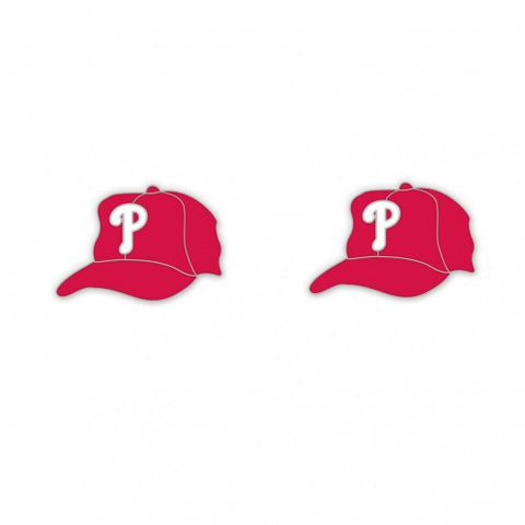 Phillies Earrings Stud Hat Red