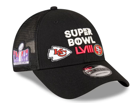 Dueling Hat Chiefs/49ers Super Bowl 58 Participation Black Adjustable
