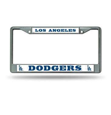 Dodgers Chrome License Plate Frame Silver