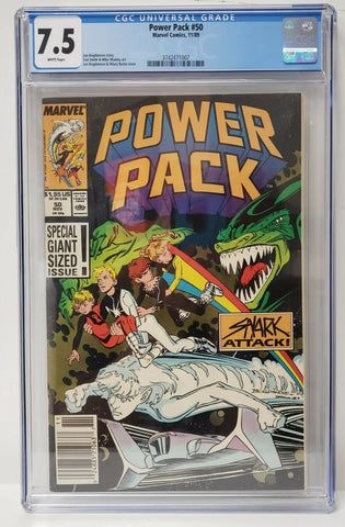 Power Pack Issue #50 1989 CGC Graded 7.5 Comic