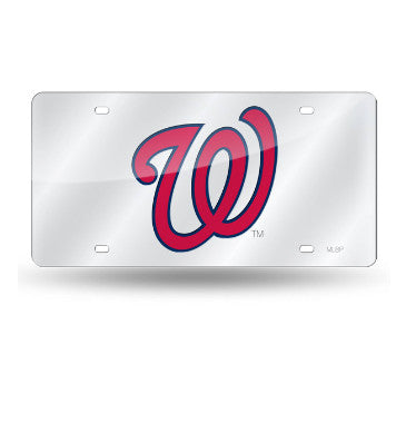 Nationals Laser Cut License Plate Tag Silver