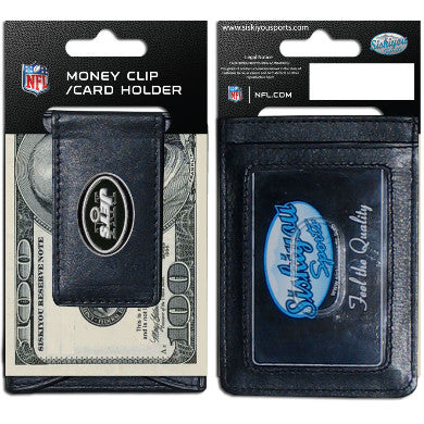 Jets Leather Cash & Cardholder Magnetic Logo NFL