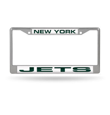 Jets Chrome License Plate Frame Silver NFL