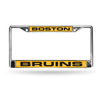 Bruins Laser Cut License Plate Frame Silver