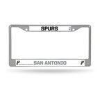 Spurs Chrome License Plate Frame Silver