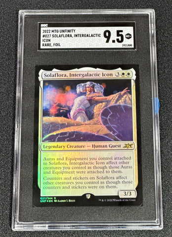 Magic the Gathering 2022 Solaflora, Intergalactic Icon SGC Graded 9.5 Unfinity #027 Single Card