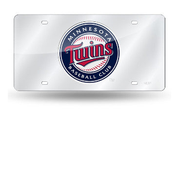 Twins Laser Cut License Plate Tag Silver