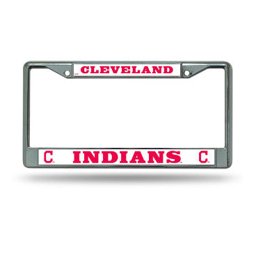 Indians Chrome License Plate Frame Silver