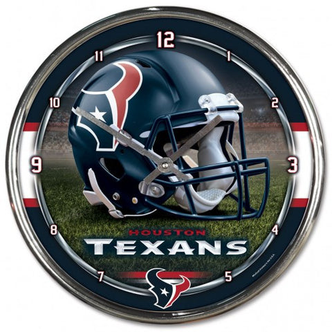 Texans Round Wall Clock Chrome