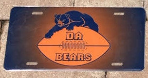 Bears Aluminum License Plate Tag "Da Bears"