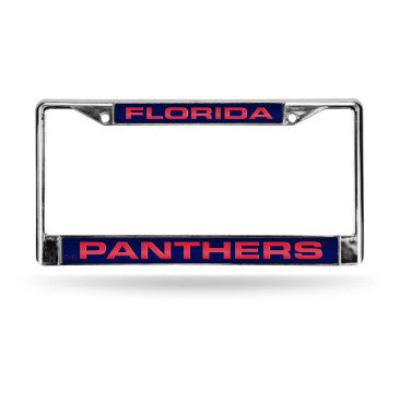 Panthers Laser Cut License Plate Frame Silver NHL