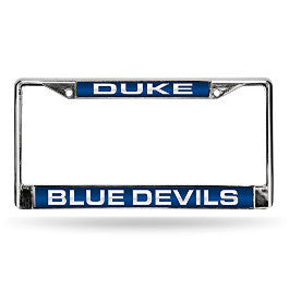 Duke Laser Cut License Plate Frame Silver