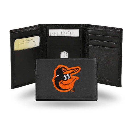 Orioles Leather Wallet Embroidered Trifold