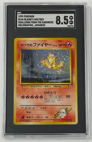 Blaine's Moltres Pokemon 1999 SGC 8.5 Challenge From the Darkness No.146 Japanese Holo Graded Single Card