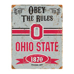 Ohio St Obey Embossed Metal Sign