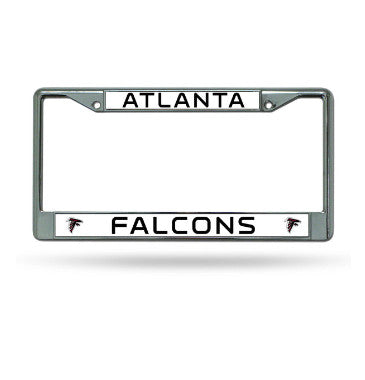 Falcons Chrome License Plate Frame Silver