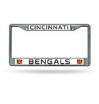 Bengals Chrome License Plate Frame Silver