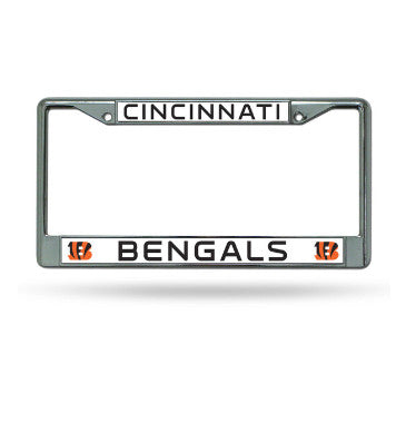 Bengals Chrome License Plate Frame Silver
