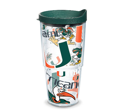 Canes 24oz All Over Tervis w/ Lid
