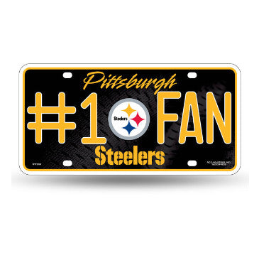 Steelers #1 Fan Metal License Plate Tag