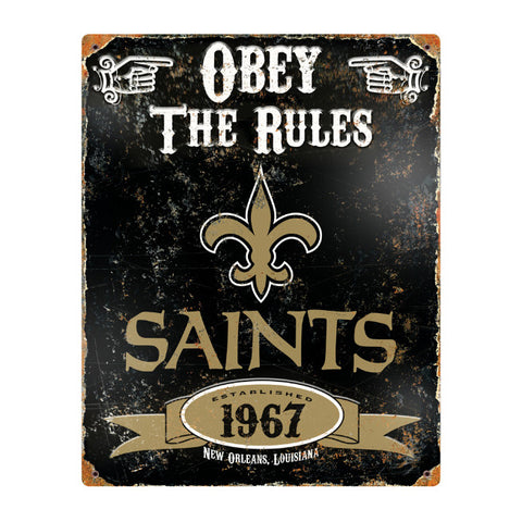 Saints Obey Embossed Metal Sign