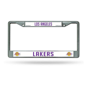 Lakers Chrome License Plate Frame Silver