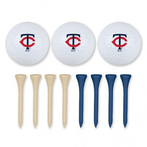 Twins 3-Pack Golf Ball Set w/ 8 Tees